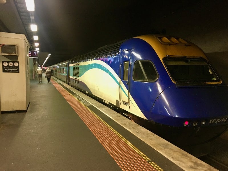 NSW TrainLink XPT at Melbourne Southern Cross station.