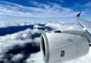 Iberia A350 view landing in Madrid