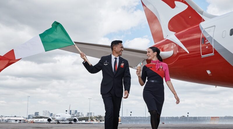 Qantas flight QF5 runs from Sydney to Rome via Perth
