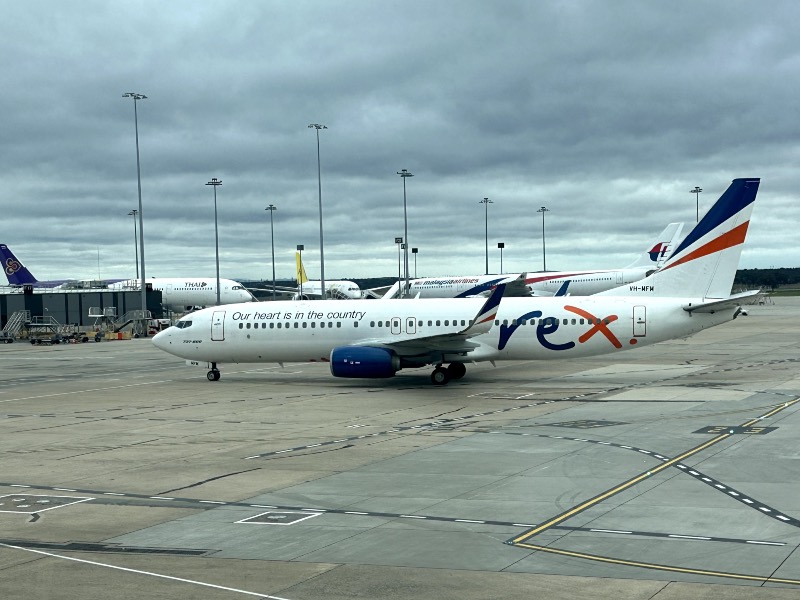A Rex Boeing 737-800 at Melbourne Airport