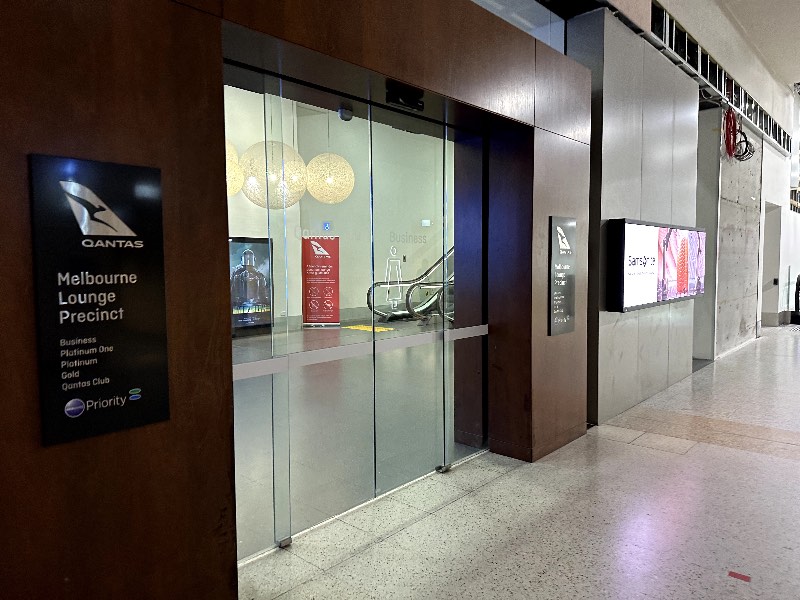 Entrance to the Qantas Lounge Precinct at Melbourne Airport Terminal 1