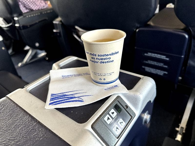 Pre-departure orange juice in Copa Business Class