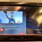 Qantas Boeing 737-800 in-flight entertainment screen in row 1