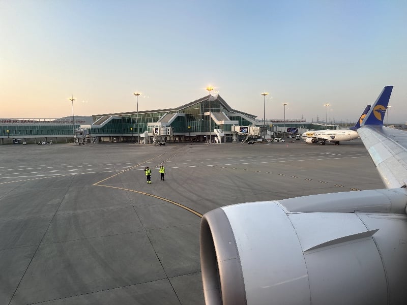 Taxiing at UBN on a MIAT Boeing 767