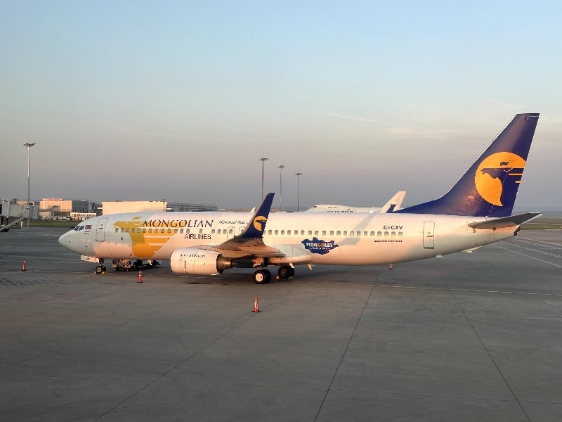 A MIAT Mongolian Airlines Boeing 737-800 at UBN