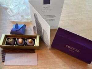 Welcome amenity at Conrad Seoul Hotel by Hilton