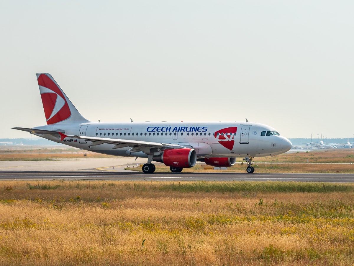 AIRPORT FRANKFURT,GERMANY: JUNE 23, 2017: Airbus A319 Czech Airlines is the national airline of the Czech Republic