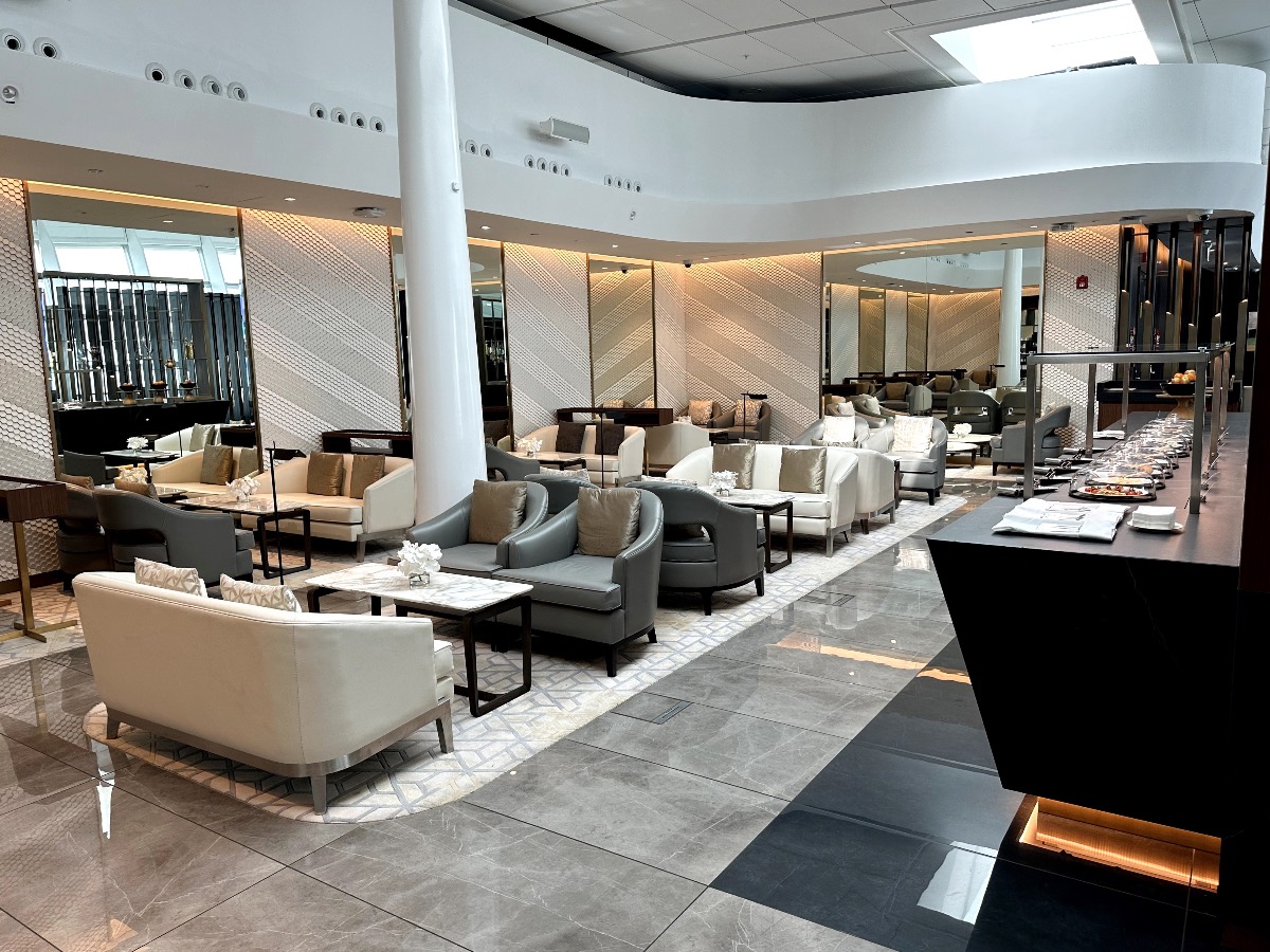 Lounging area in the Etihad First Class Lounge