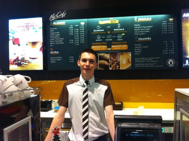 Matt works at McDonalds in Berlin