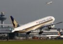 Singapore Airlines Boeing 777 takes off from Changi Airport