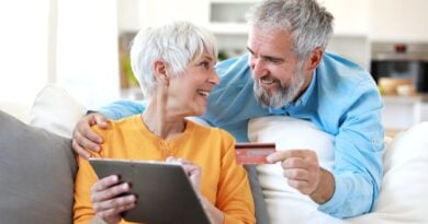 Retired couple with a credit card