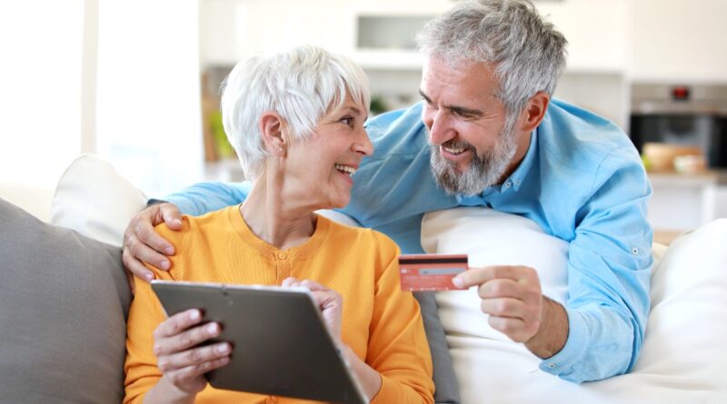 Retired couple with a credit card