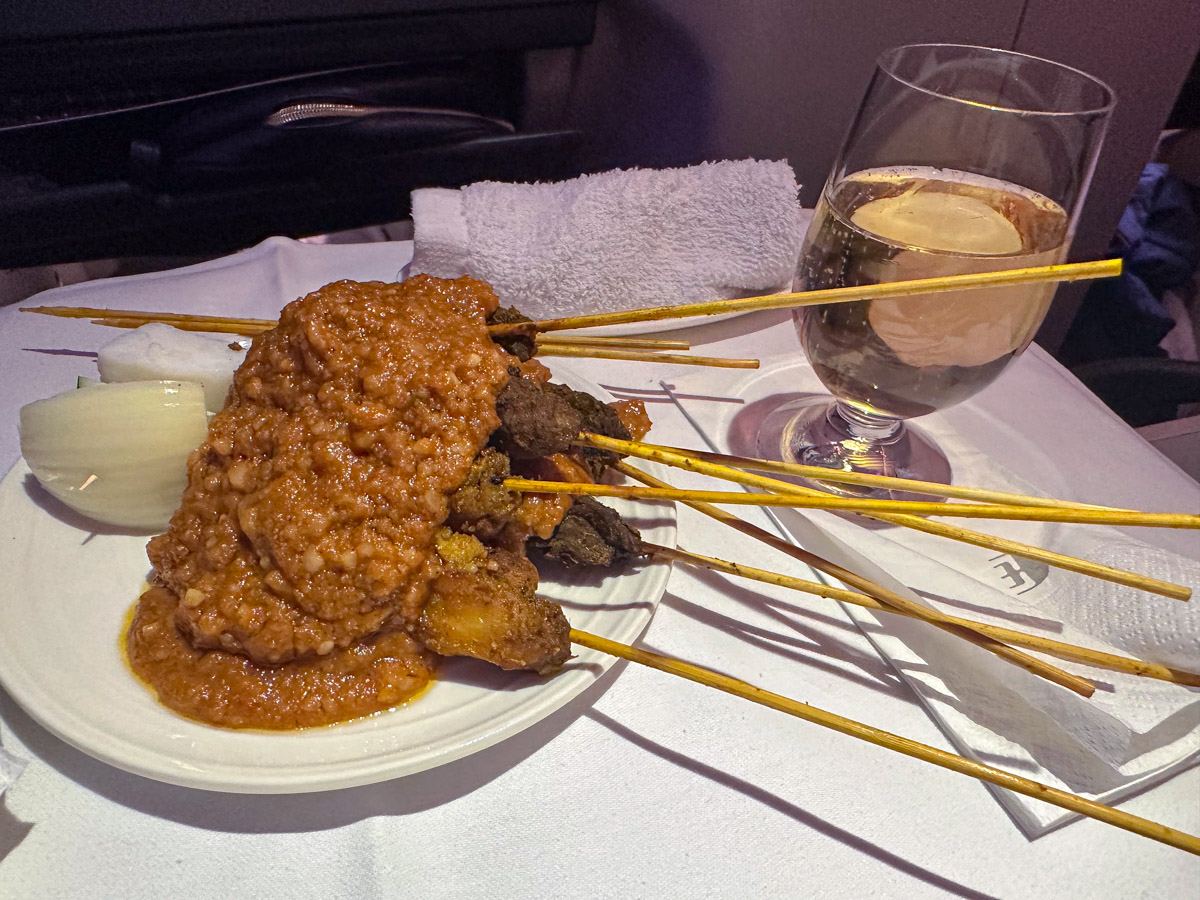 Malaysia Airlines' famous Business Class satay