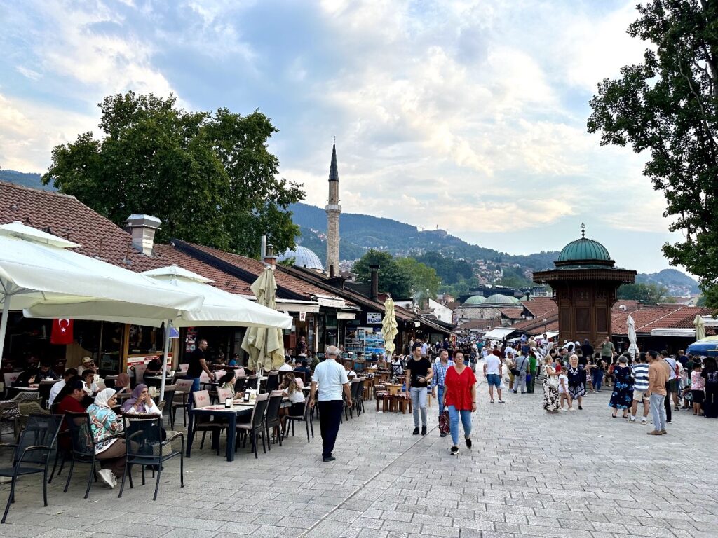 Market square in Sarajevo, Bosnia and Herzegovina