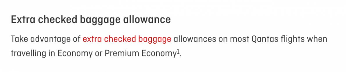 Qantas extra online baggage