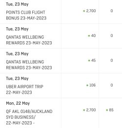 Points Club double points received