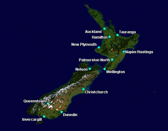 Air New Zealand domestic lounge locations.