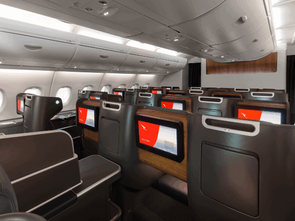 Refurbished Qantas A380 Business cabin