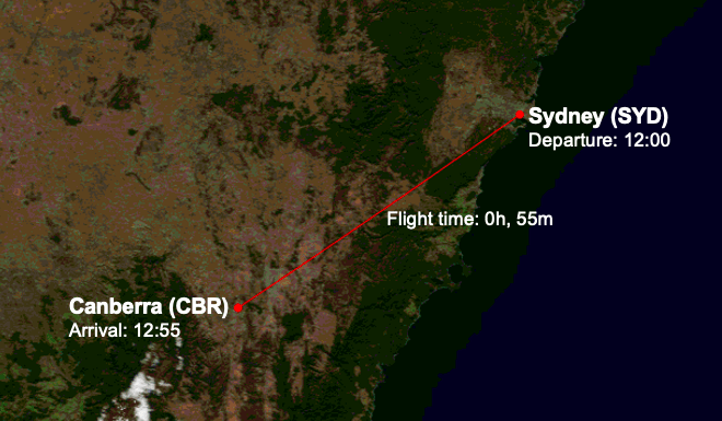 QF1419 route map